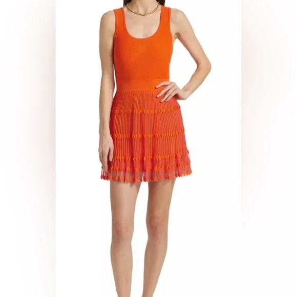 Milly  coral Sleeveless Knit Dress/ The size is medium but may fit size small. - Picture 4 of 14